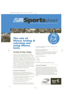 Role of Fitness Testing