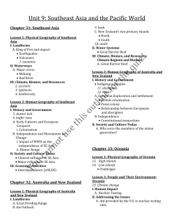 Unit 9: Southeast Asia and the Pacific World