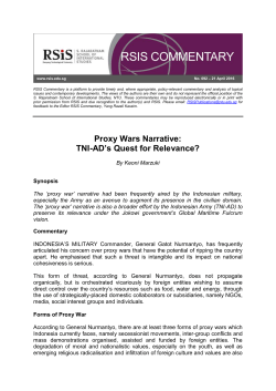 Proxy Wars Narrative: TNI-AD`s Quest for Relevance?
