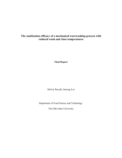 The sanitization efficacy of a mechanical warewashing process with