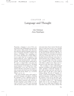 Language and Thought
