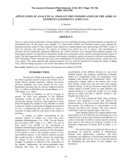 Application of analytical tools in the conservation of the African