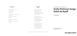 Emily Dickinson Songs Robin de Raaff