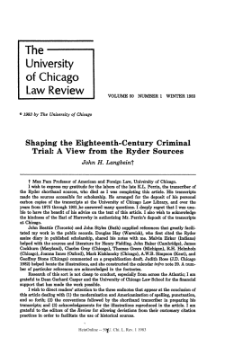 Shaping the Eighteenth-Century Criminal Trial