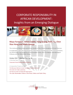 Corporate Responsibility in African Development: Insights From an