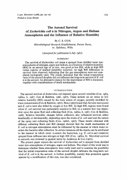 The Aerosol Survival of Escherichia coli B in Nitrogen