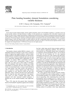 Plate bending boundary element formulation considering variable