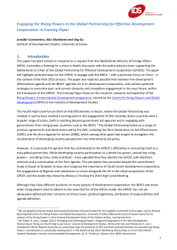 Engaging the Rising Powers in the Global Partnership for Effective