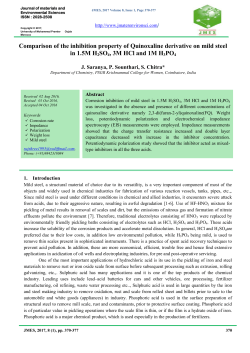 Comparison of the inhibition property of Quinoxaline derivative on