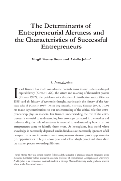 The Determinants of Entrepreneurial Alertness and the