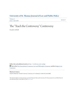 Teach the Controversy - UST Research Online