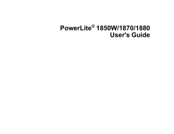 Epson PowerLite 1850W Manual