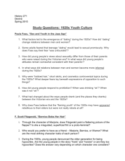 1920s youth culture study questions