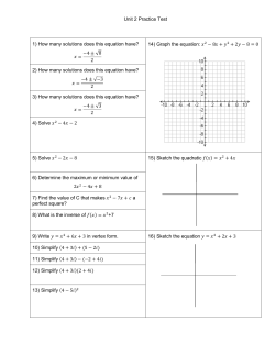 Unit 2 Practice Test 1) How many solutions does this equation have