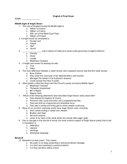 English 4 Final Exam NAME