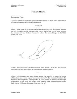 Moment of Inertia