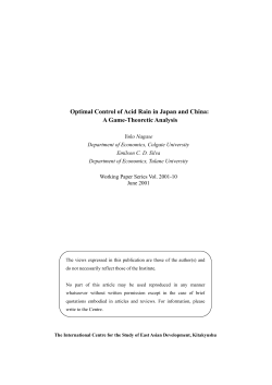 Optimal Control of Acid Rain in Japan and China: A Game