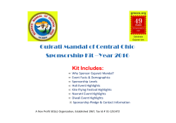 Gujrati Mandal of Central Ohio Sponsorship Kit &ndash;Year 2016