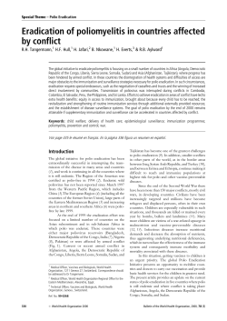 Eradication of poliomyelitis in countries affected by conflict