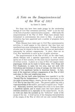 A Note on the Sesquicentennial of the War of 1812