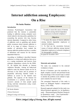 Internet addiction among Employees: On a Rise