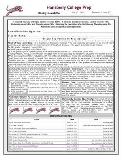 Semester 2, Issue 17 - Hansberry College Prep