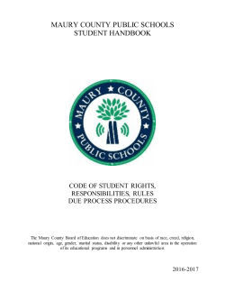 District School Handbook - Maury County Public Schools