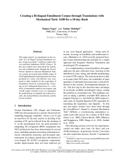 Creating a Bi-lingual Entailment Corpus through Translations with