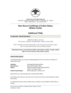 New Secure Certificate of Indian Status