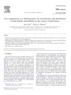 Low temperature as a limiting factor for introduction and distribution