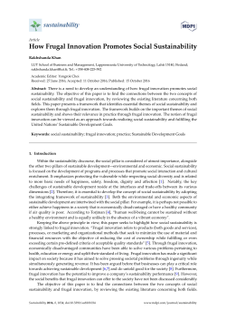 How Frugal Innovation Promotes Social Sustainability