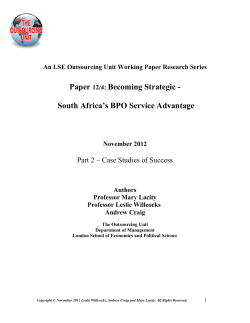 Becoming Strategic - South Africa`s BPO Service Advantage