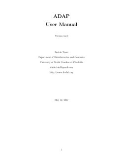 ADAP feature detection manual