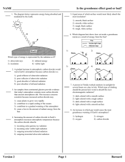 NAME Is the greenhouse effect good or bad? Version 2 Page 1