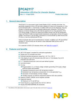 PCA2117 Automotive LCD driver for character displays