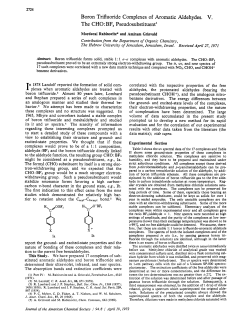Boron Trifluoride Complexes of Aromatic Aldehydes. V. The CHO