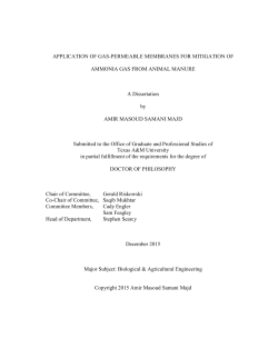 APPLICATION OF GAS-PERMEABLE MEMBRANES FOR