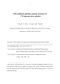 Salt-stabilized globular protein structure in 7 M aqueous urea solution