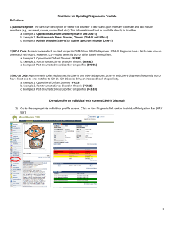 1 Directions for Updating Diagnoses in Credible Directions for an