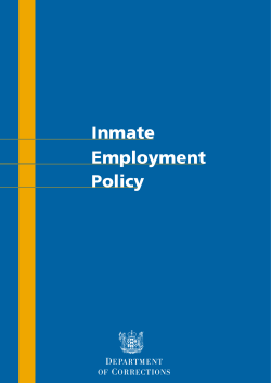 Inmate Employment Policy - Department of Corrections