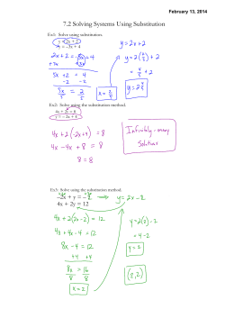 7.2 Solving Systems Using Substitution