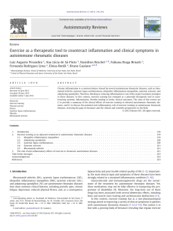 Exercise as a therapeutic tool to counteract inflammation and clinical