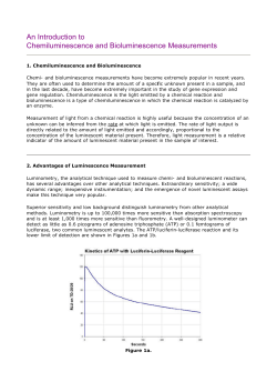 Chemiluminescence and Bioluminescence Measurements