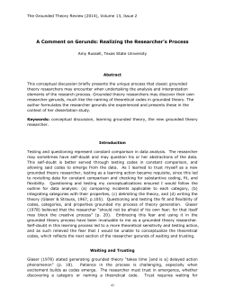 A Comment on Gerunds: Realizing the Researcher`s Process
