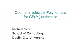 Optimal Irreducible Polynomials for GF(2m