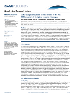 Sulfur budget and global climate impact of the A.D. 1835 eruption of