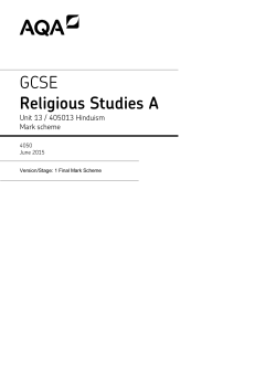 GCSE Religious Studies A Mark scheme Unit 13 - Hinduism