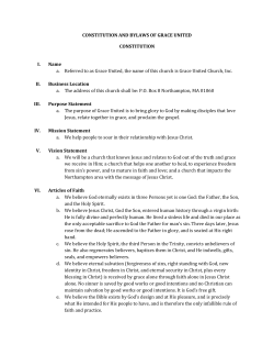 CONSTITUTION AND BYLAWS OF GRACE UNITED