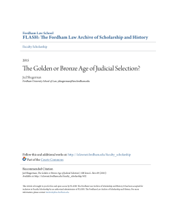 The Golden or Bronze Age of Judicial Selection?