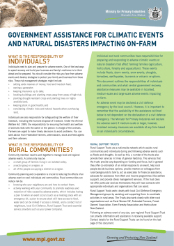 Government assistance for climatic events and natural